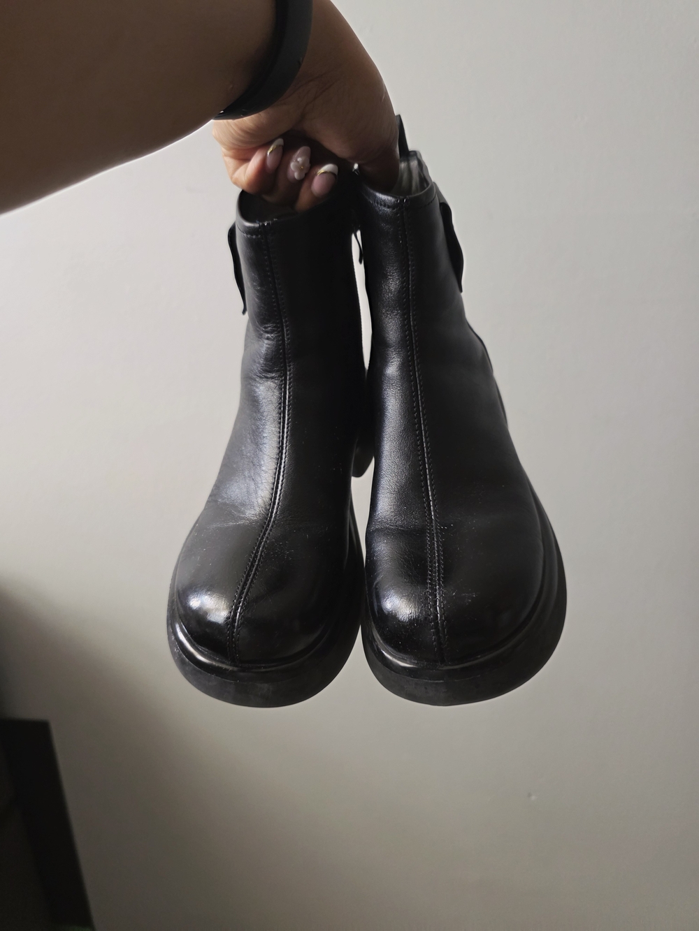 Women's Black Leather Ankle Boots - Classic Chelsea Style